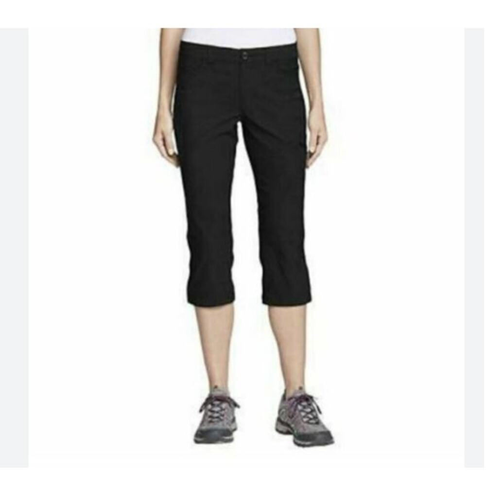 EDDIE BAUER Travex Black Capri Nylon Stretch Pant Women's 10